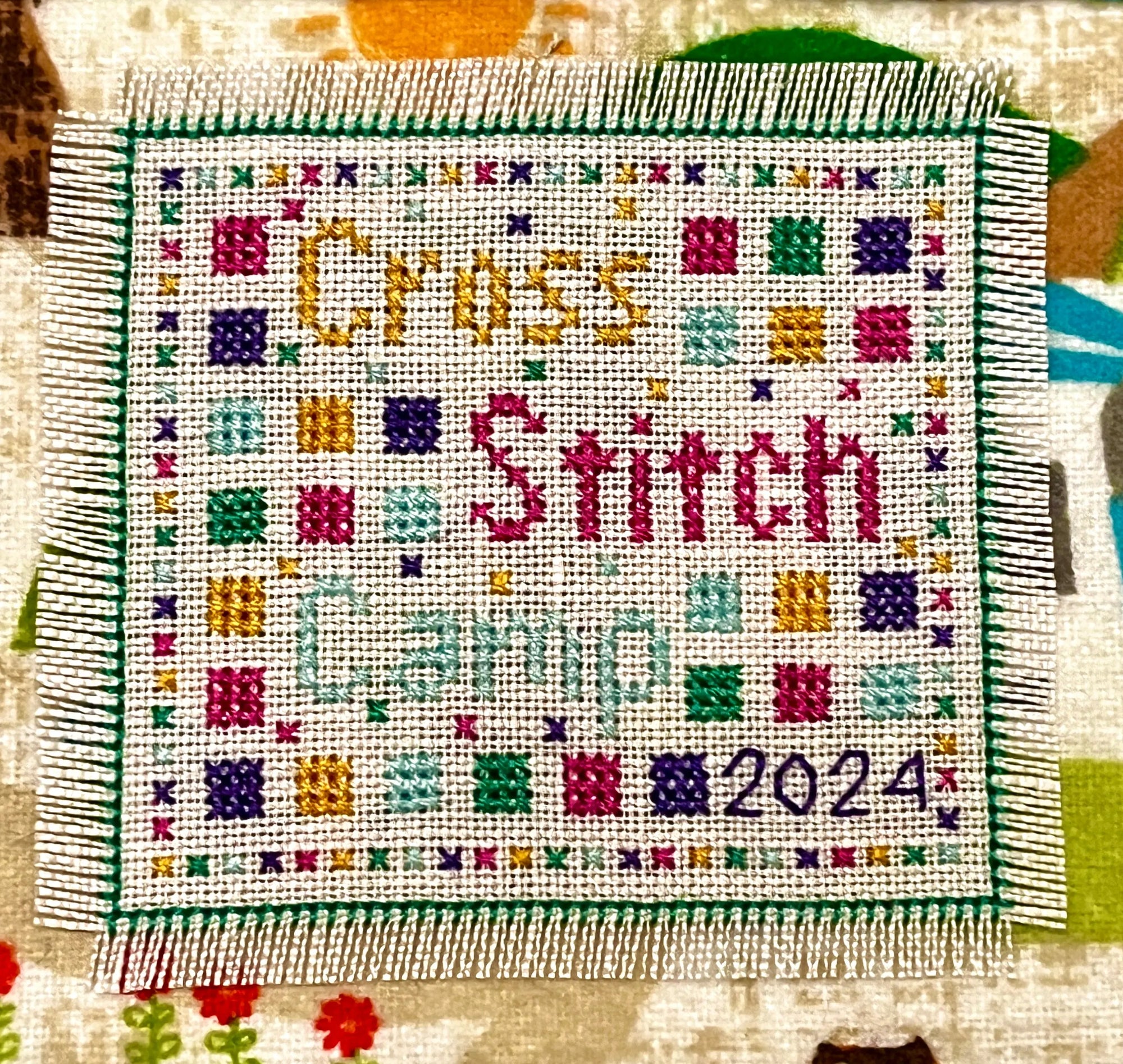 2024 Summer Cross Stitch Camp Badge by Colorado Cross Stitcher Colorado Cross Stitcher