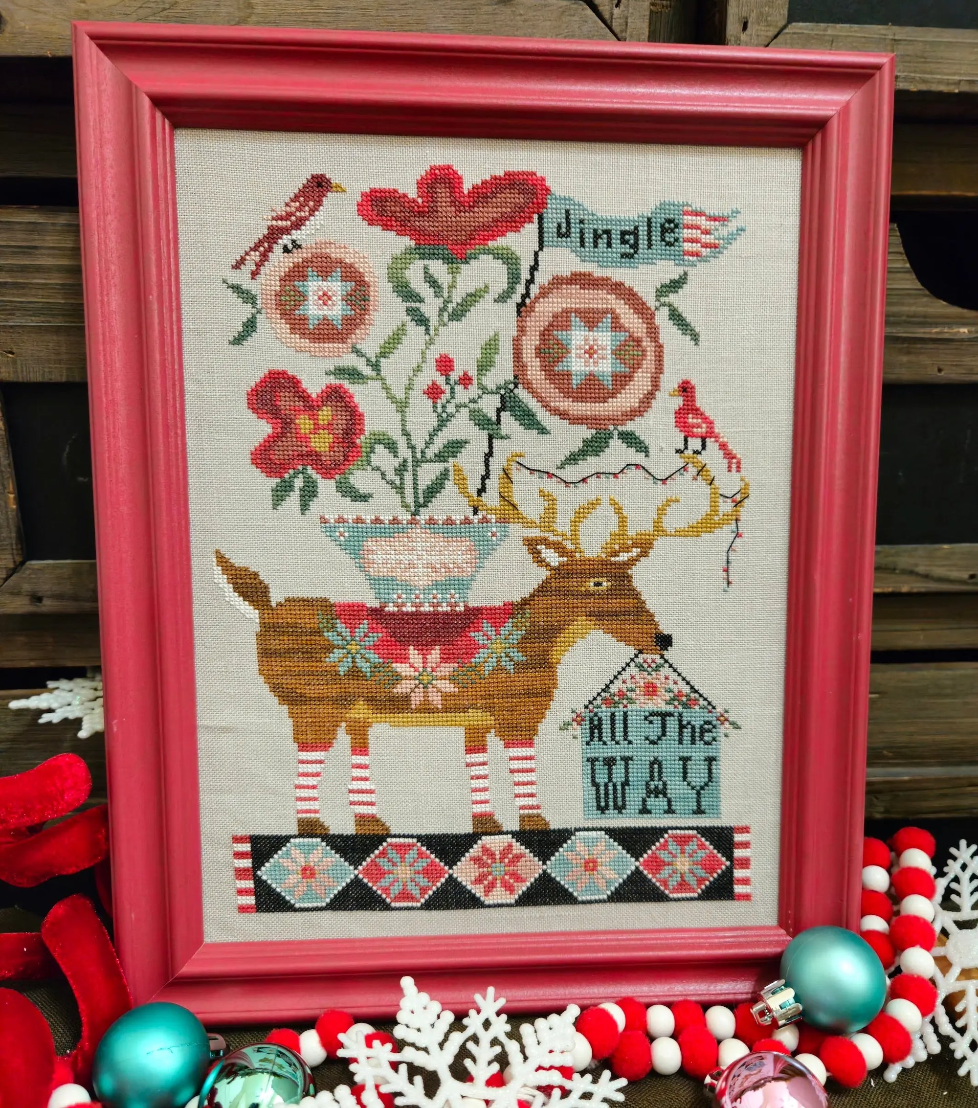 Jingle All the Way Deer by Quaint Rose Needlearts Quaint Rose Needlearts