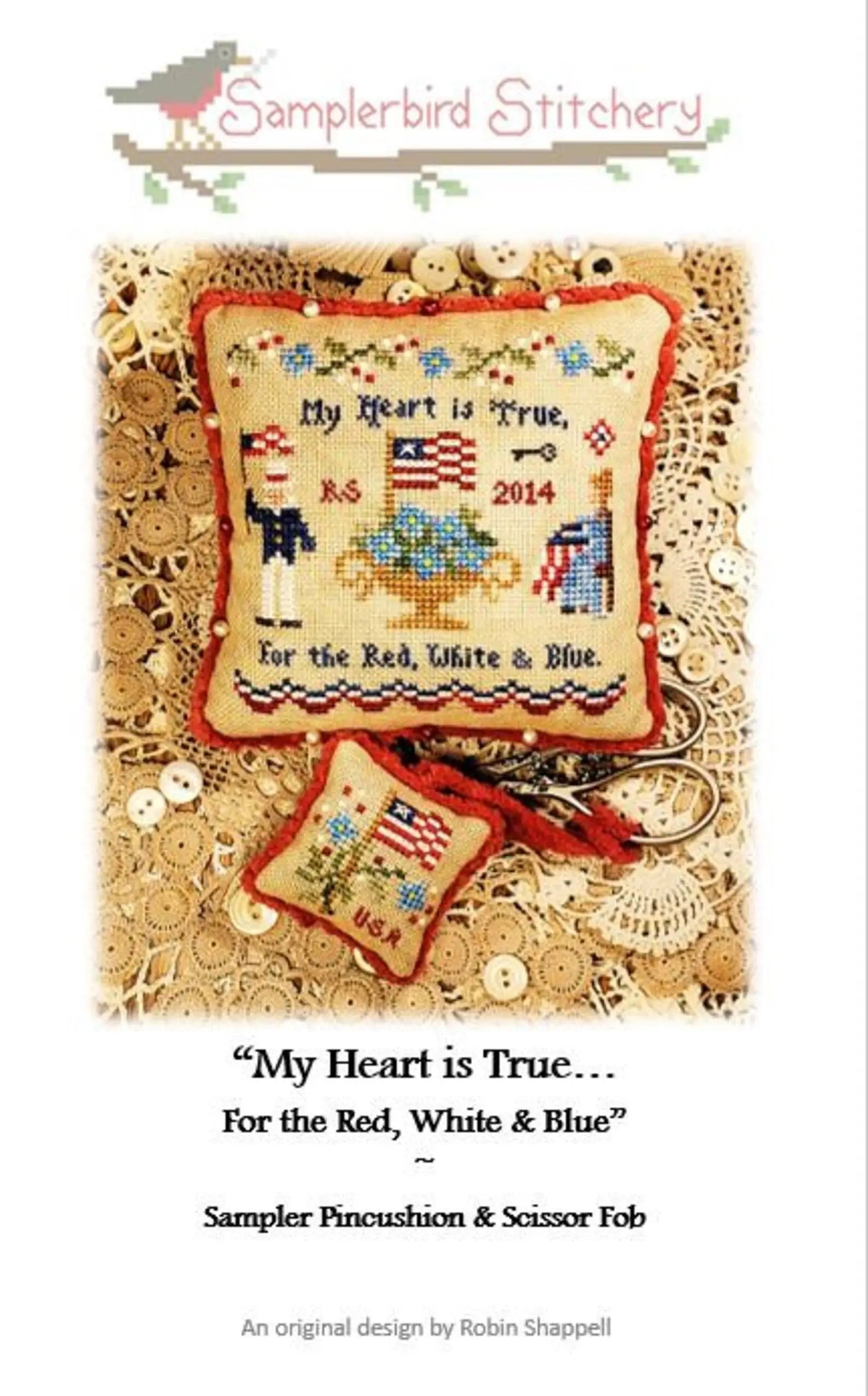 My Heart is True by Samplerbird Stitchery Samplerbird Stitchery