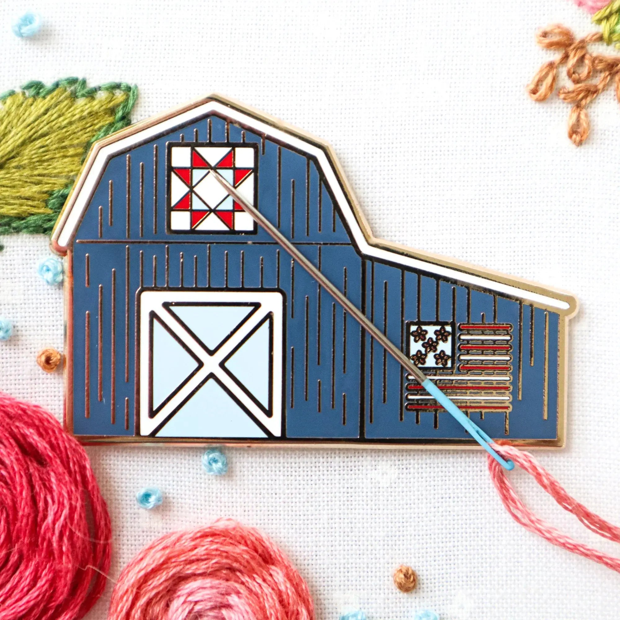 Patriotic Barn Needle Minder by Flamingo Toes Flamingo Toes