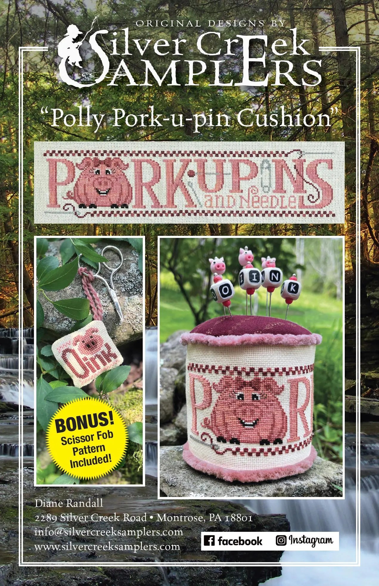 Polly Pork-u-pin Cushion by Silver Creek Samplers (pre-order) Silver Creek Samplers