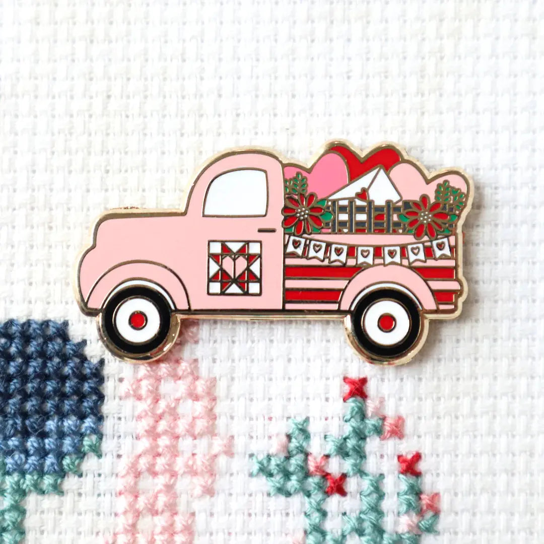 Valentine's Vintage Truck Needle Minder by Flamingo Toes Flamingo Toes